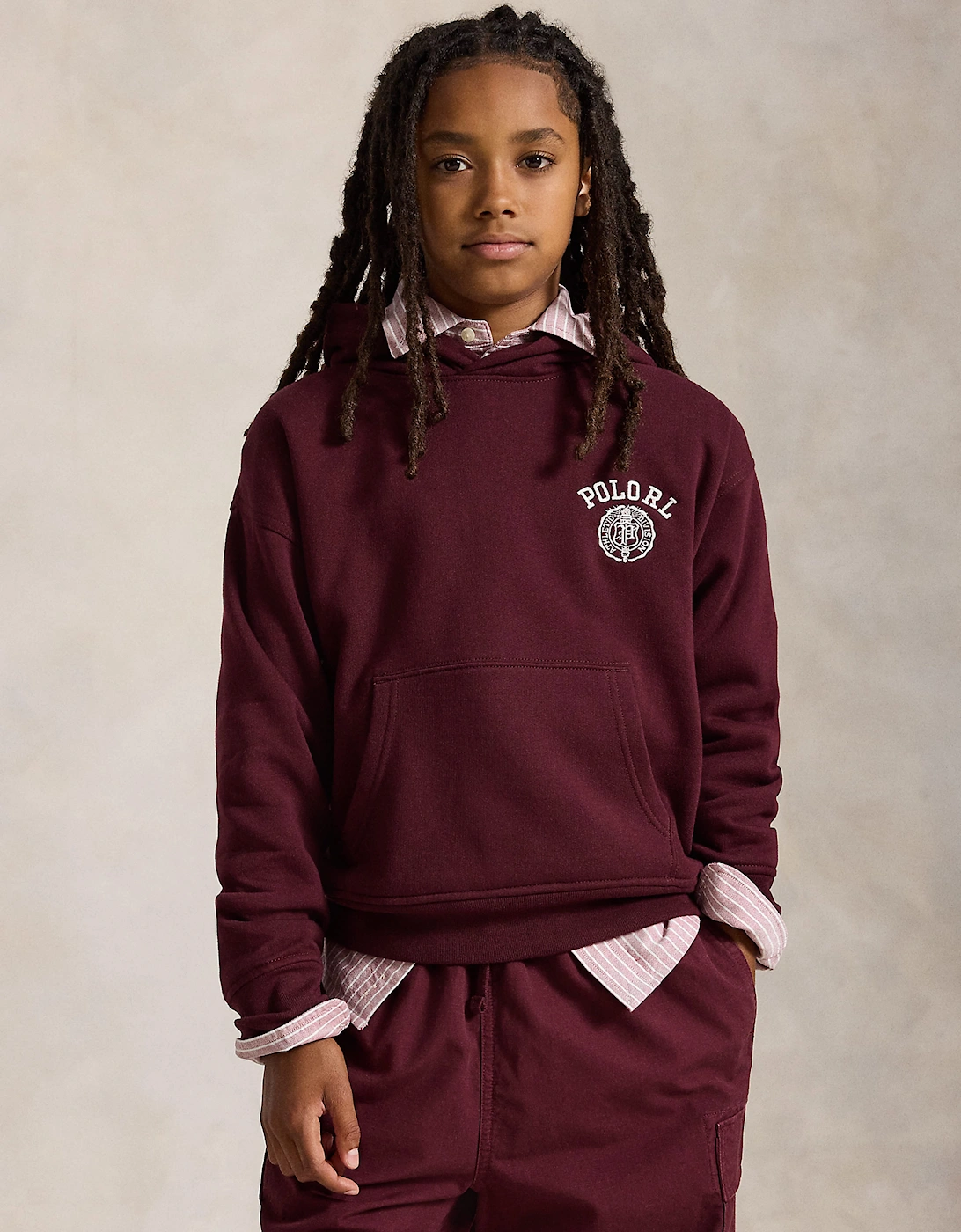 Ralph Lauren Boys Polo Logo Hoodie in Red