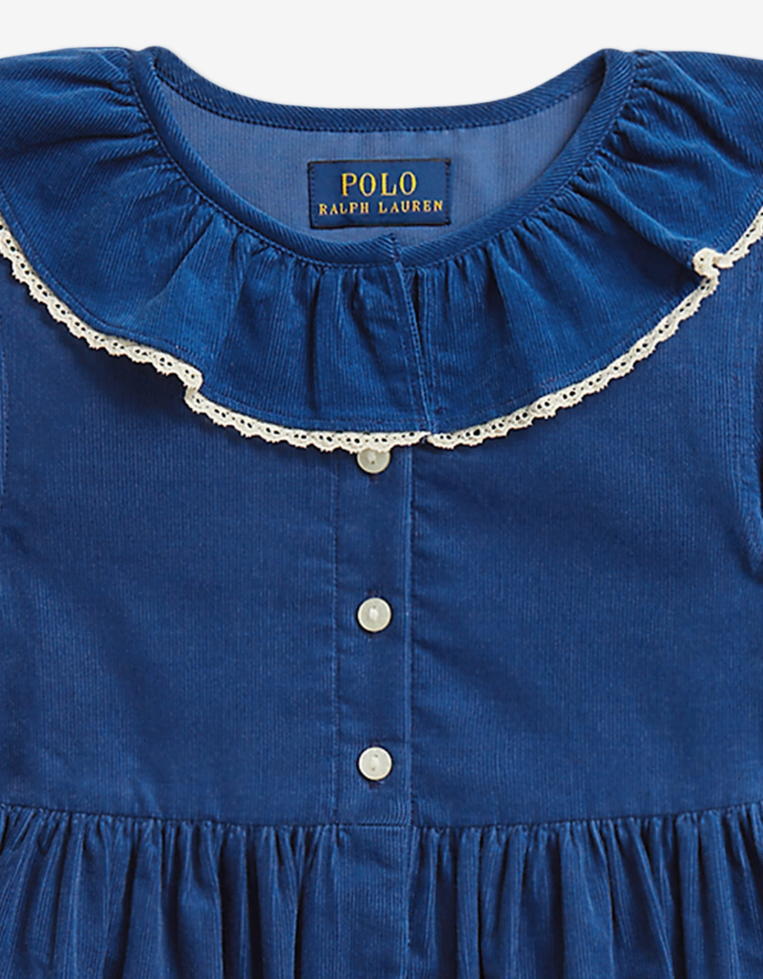 Ralph Lauren Girls Corduroy Shirt Dress in Blue