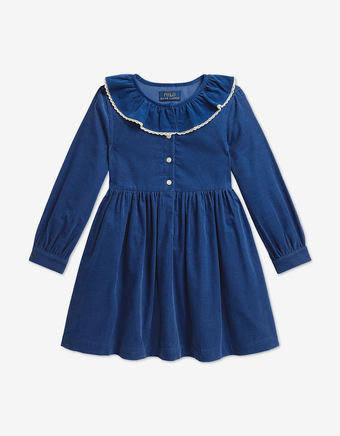 Ralph Lauren Girls Corduroy Shirt Dress in Blue