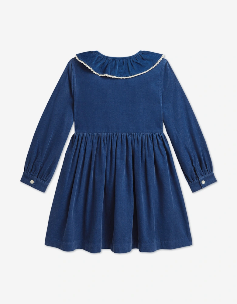 Ralph Lauren Girls Corduroy Shirt Dress in Blue