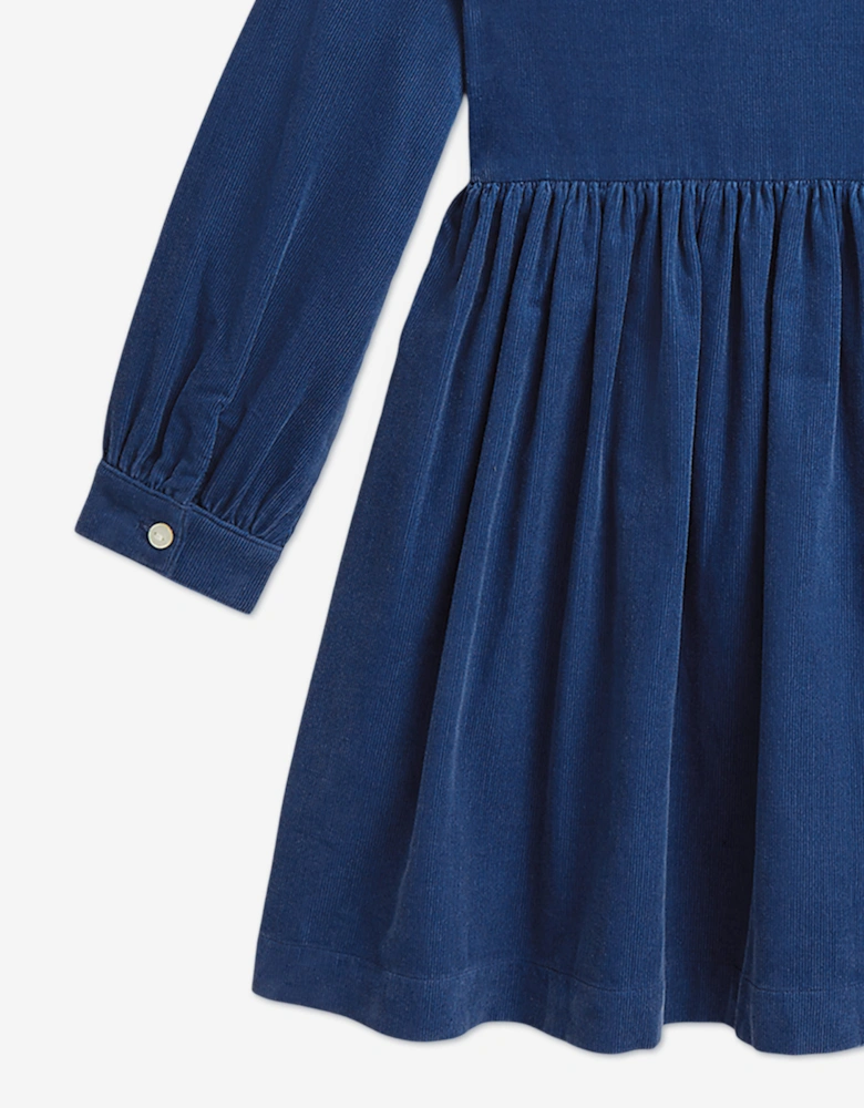 Ralph Lauren Girls Corduroy Shirt Dress in Blue
