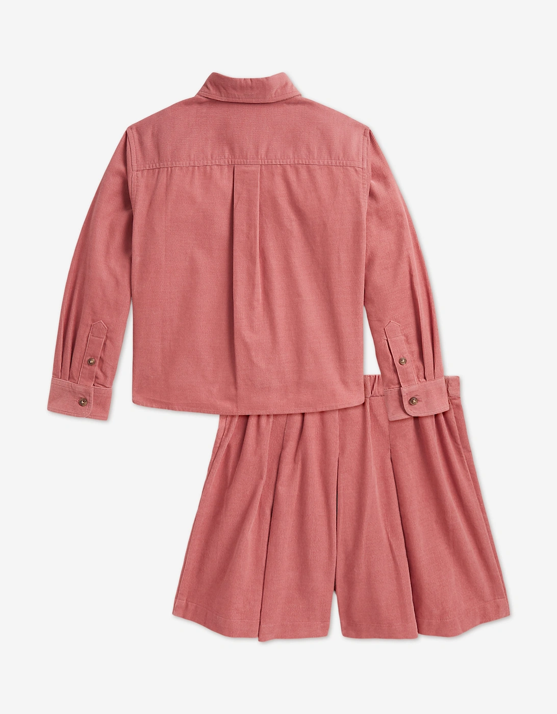 Ralph Lauren Girls Corduroy Shorts Set in Pink