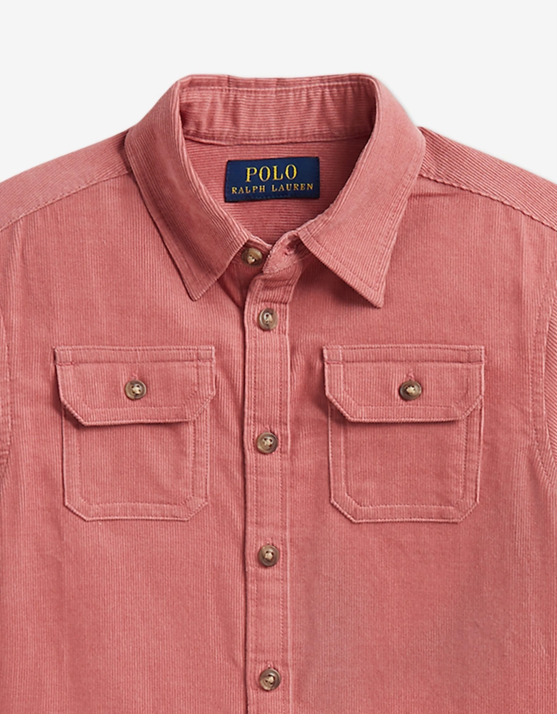 Ralph Lauren Girls Corduroy Shorts Set in Pink
