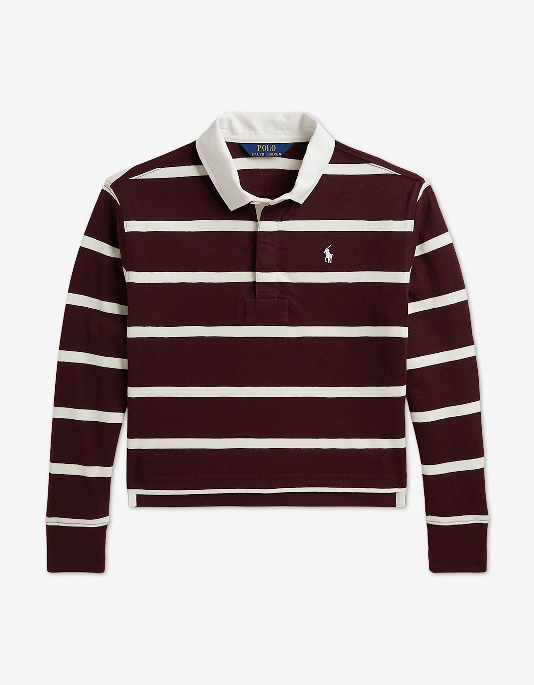 Ralph Lauren Girls Striped Jersey Rugby Shirt in Red