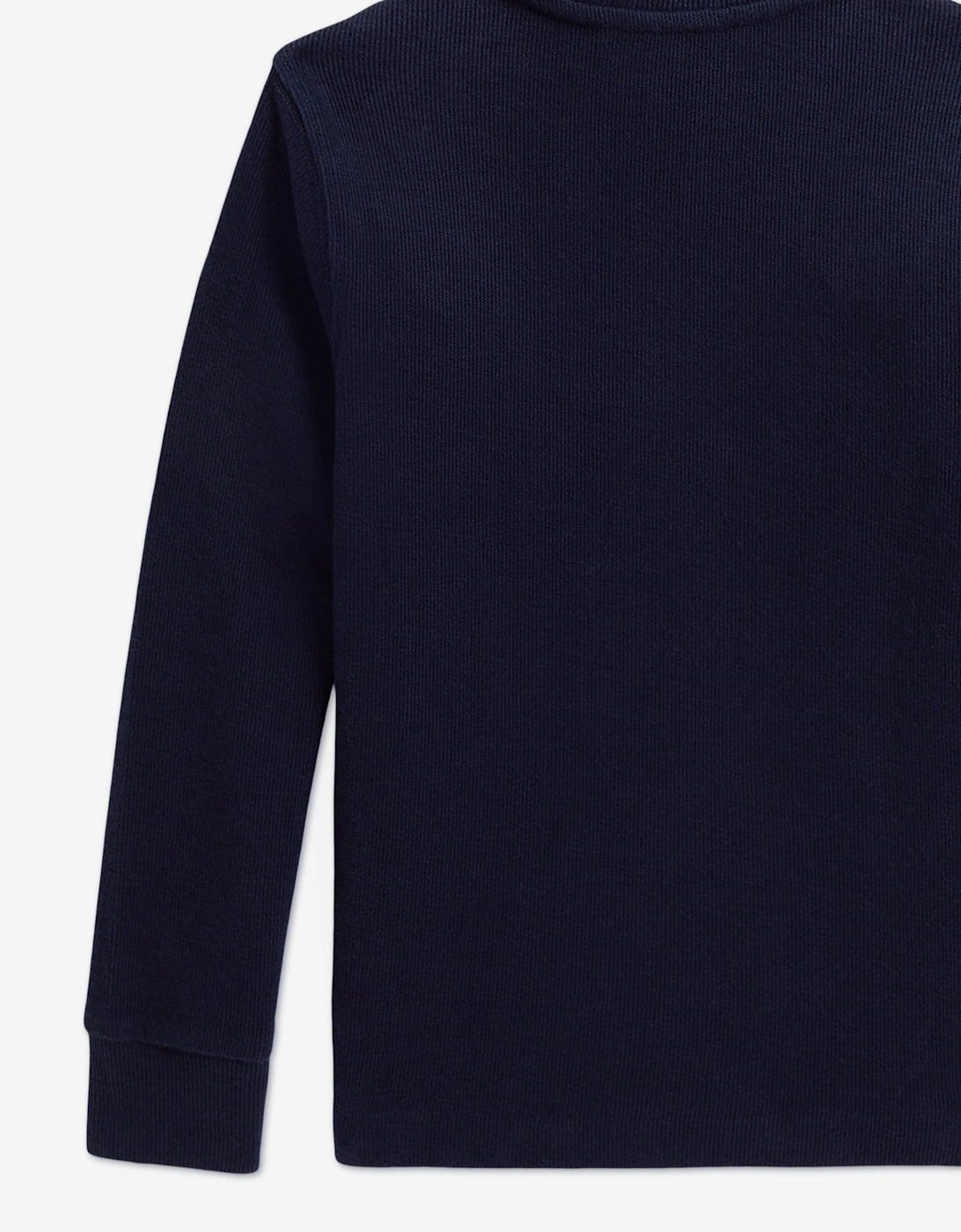 Ralph Lauren Boys Estate Rib Half Zip Pullover in Navy