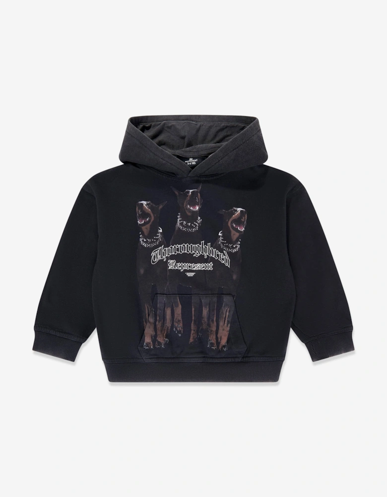 REPRESENT Kids Mini Thoroughbred Hoodie in Black