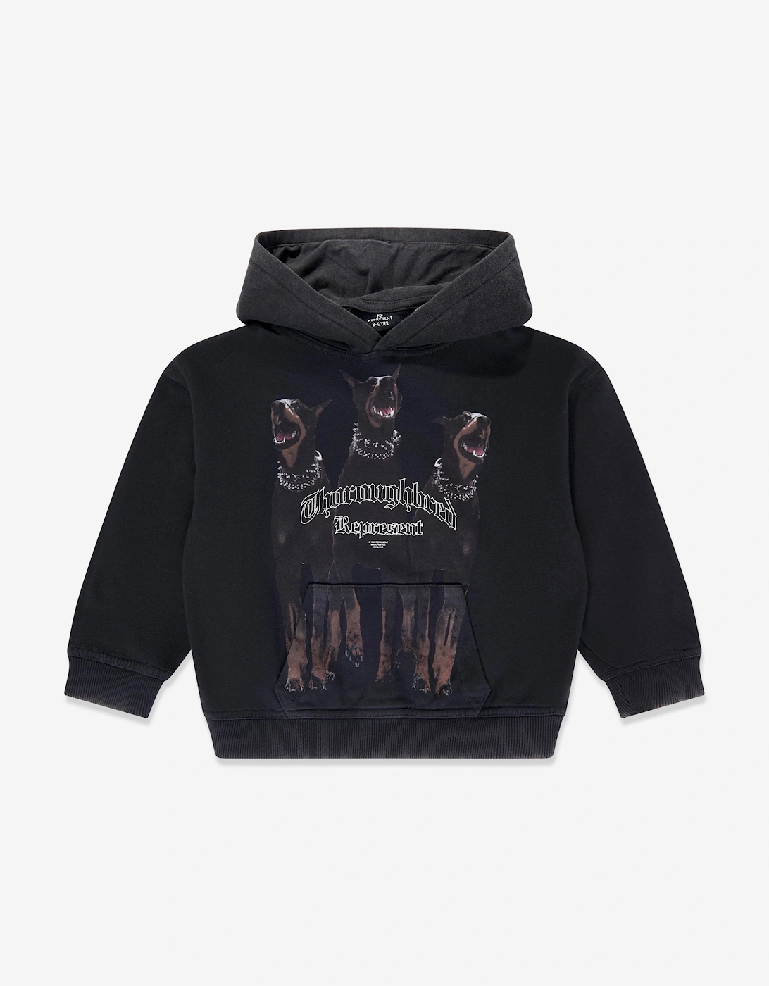 REPRESENT Kids Mini Thoroughbred Hoodie in Black