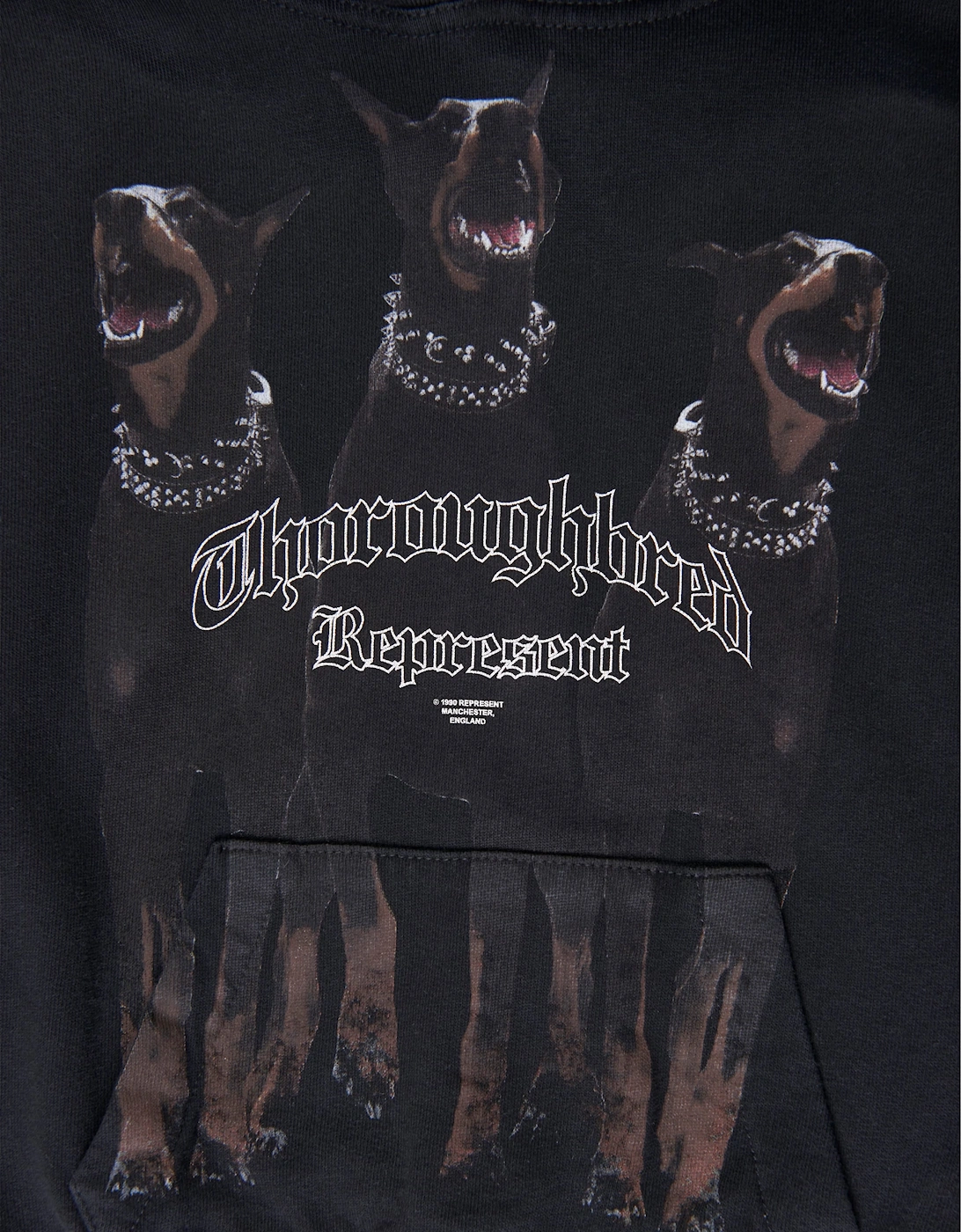 REPRESENT Kids Mini Thoroughbred Hoodie in Black