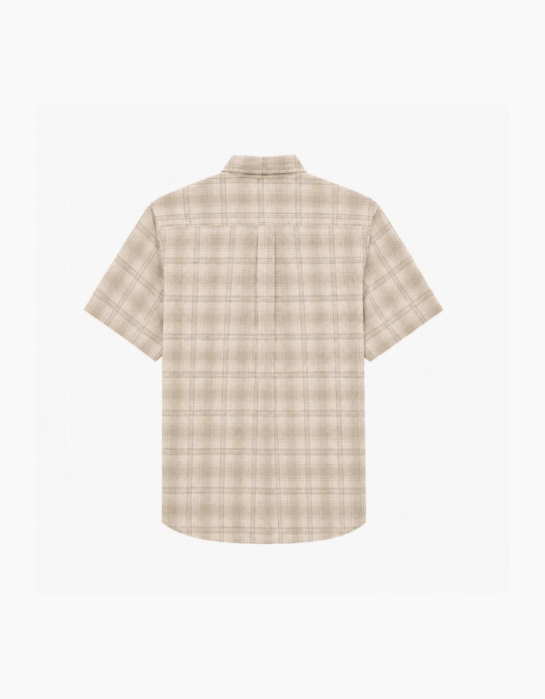 Hugo Boss Mens Beige Rickert Short Sleeved Check Shirt