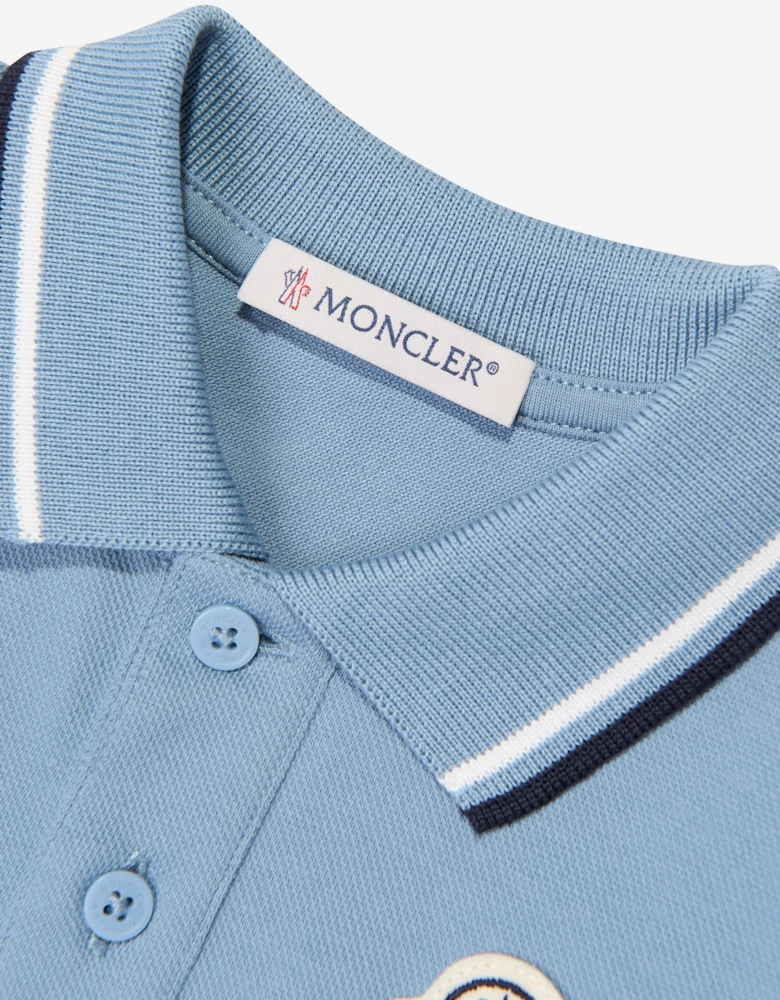 Moncler Enfant Baby Boys Logo Piqué Polo Shirt in Blue