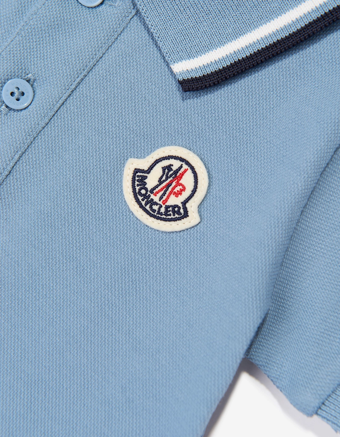 Moncler Enfant Baby Boys Logo Piqué Polo Shirt in Blue