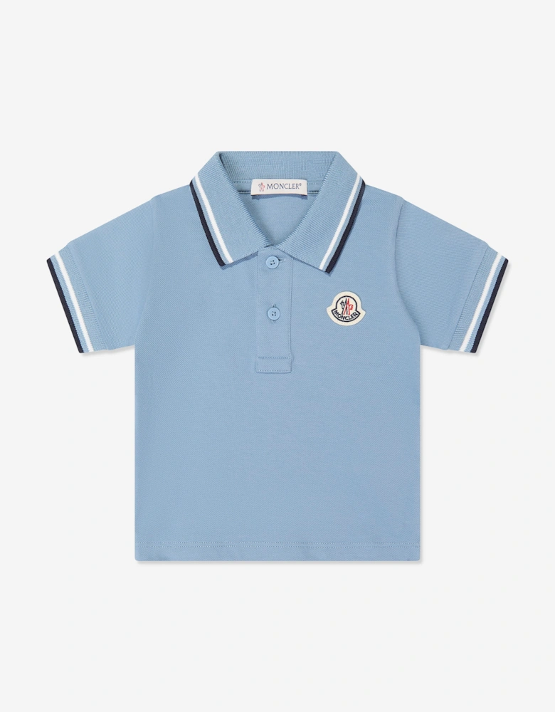 Moncler Enfant Baby Boys Logo Piqué Polo Shirt in Blue