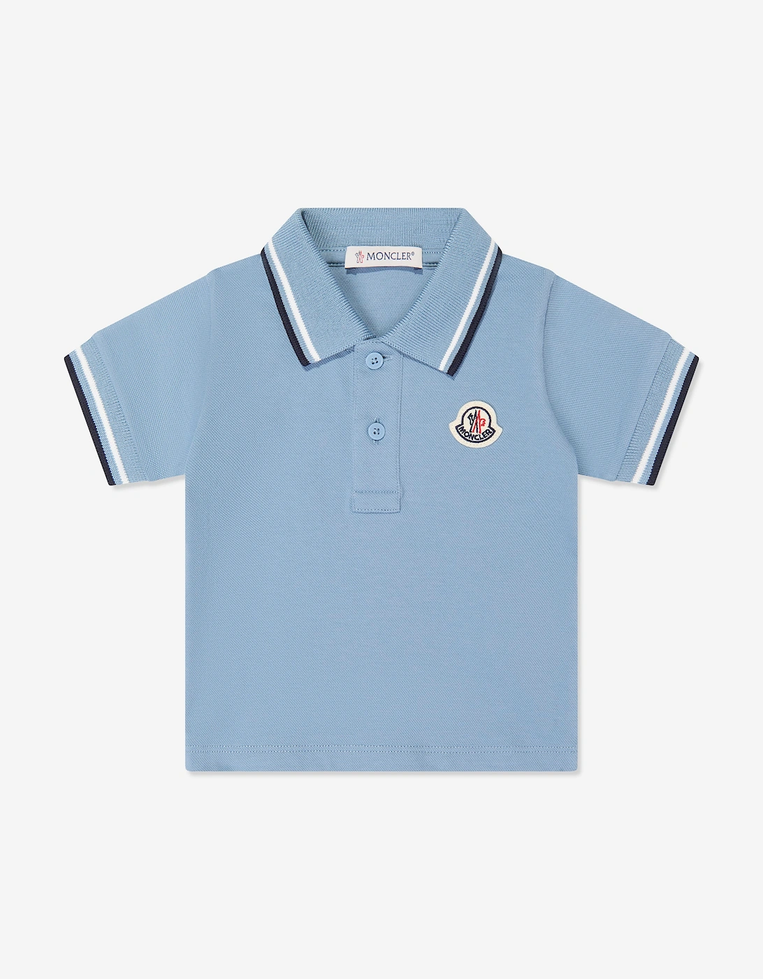Moncler Enfant Baby Boys Logo Piqué Polo Shirt in Blue
