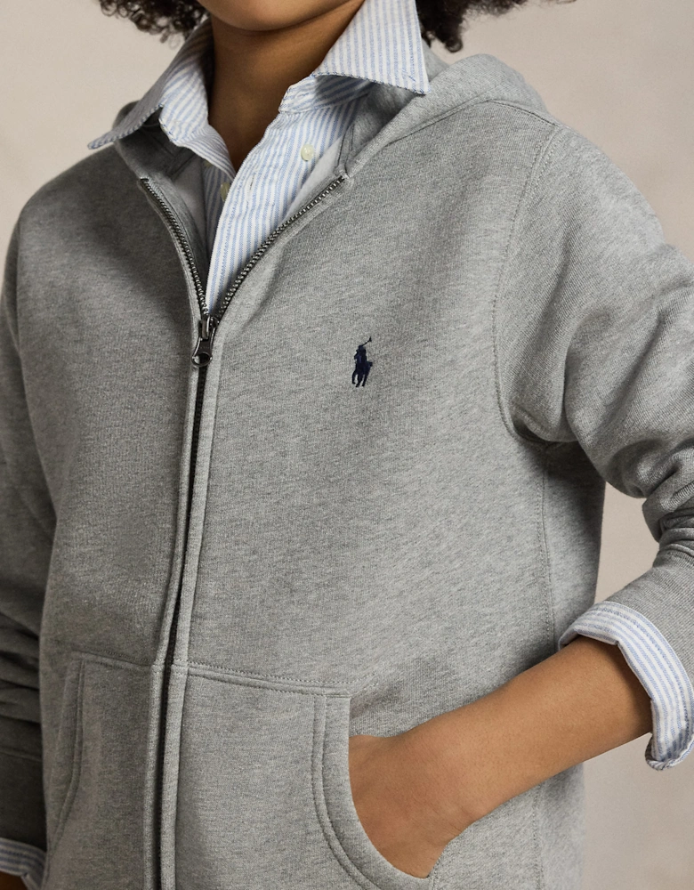 Ralph Lauren Boys Logo Zip Up Top in Grey