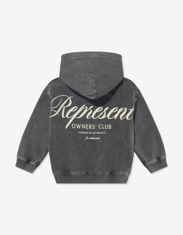 REPRESENT Kids Mini Owners Club Script Hoodie in Grey