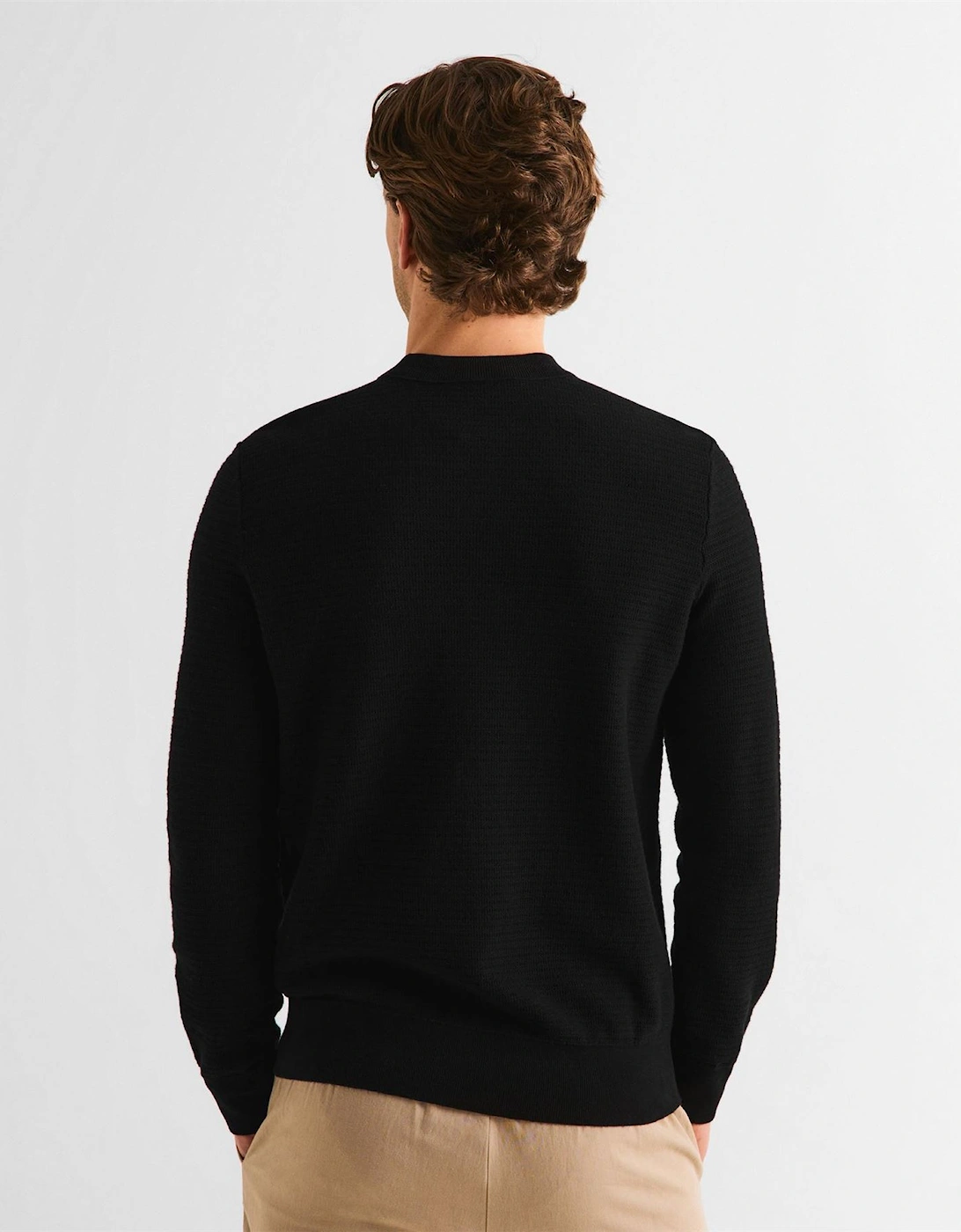 Anion Orange Cotton Cashmere Long Sleeve Crew Neck Jumper