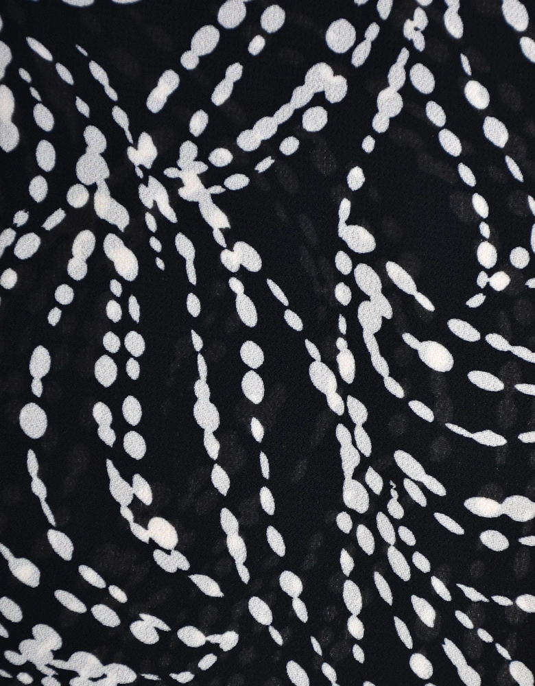 Mono Spot Print Ruffle Maxi Dress