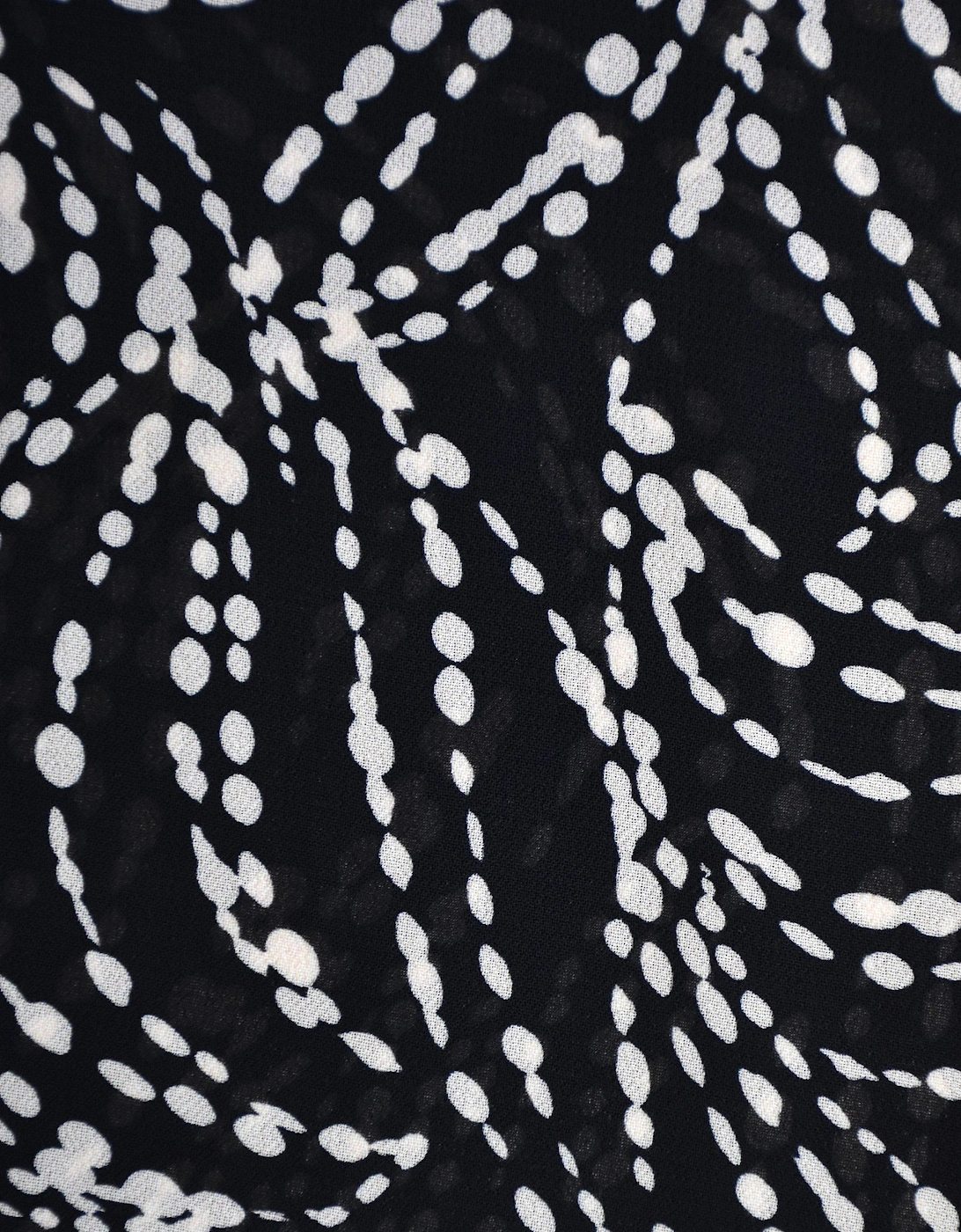 Mono Spot Print Ruffle Maxi Dress