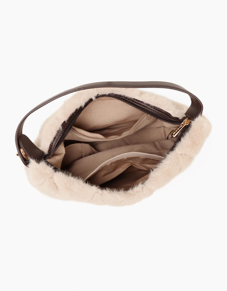 Moulins Womens Faux Fur Shoulder Bag