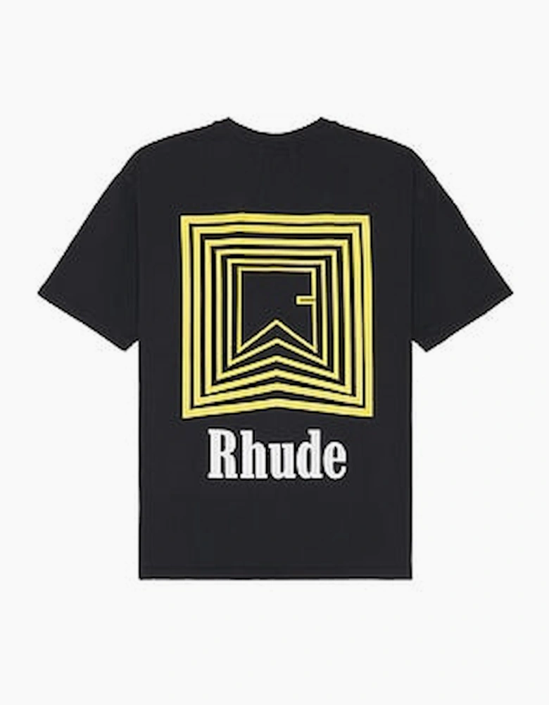 Rhude CHEVRON LOGO REPEAT TEE Black/Yellow