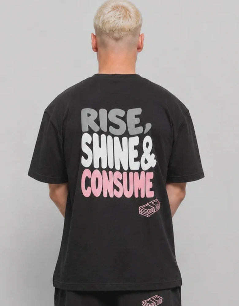 Fresh Flavours Rise, Shine & Consume Oversized 2.0 T-Shirt - Black