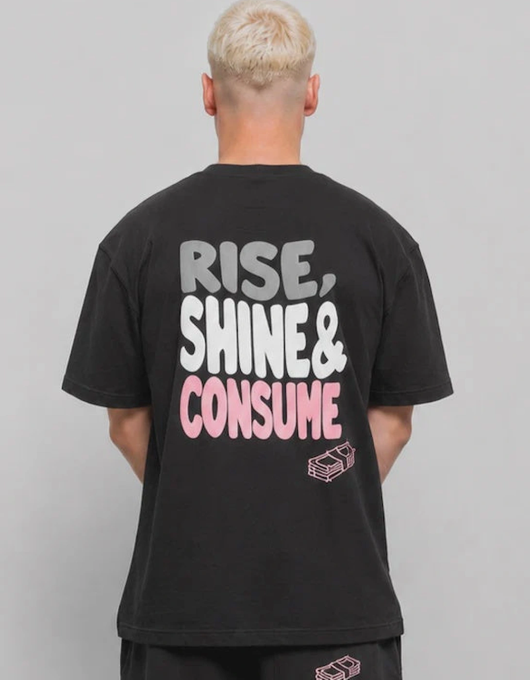 Fresh Flavours Rise, Shine & Consume Oversized 2.0 T-Shirt - Black