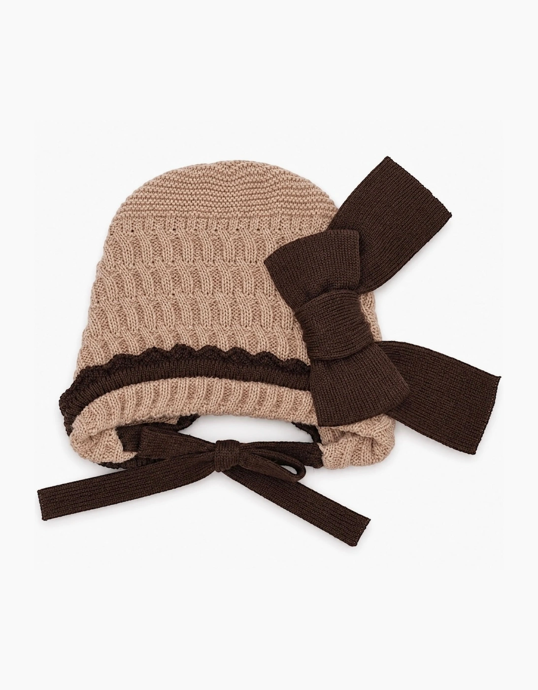 Girls Camel and Brown Bonnet