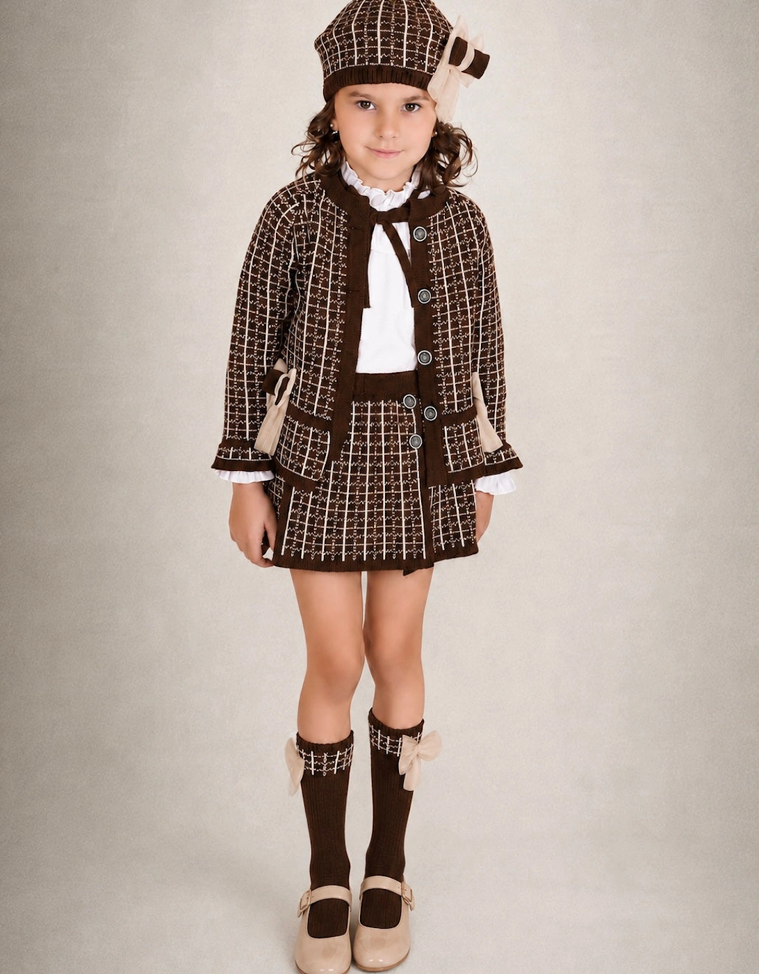 Girls Brown and Camel Socks