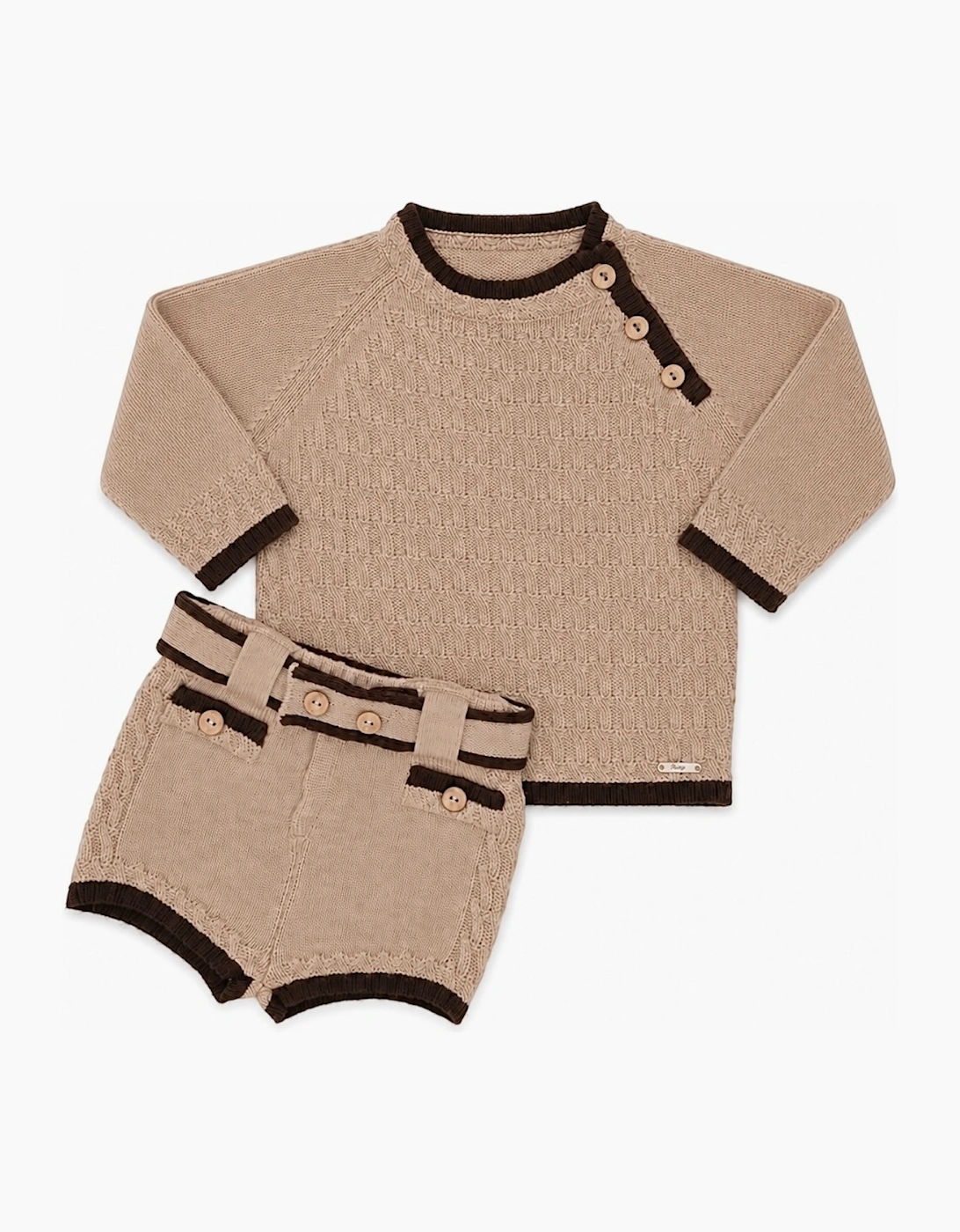 Boys Camel and Brown Short Set