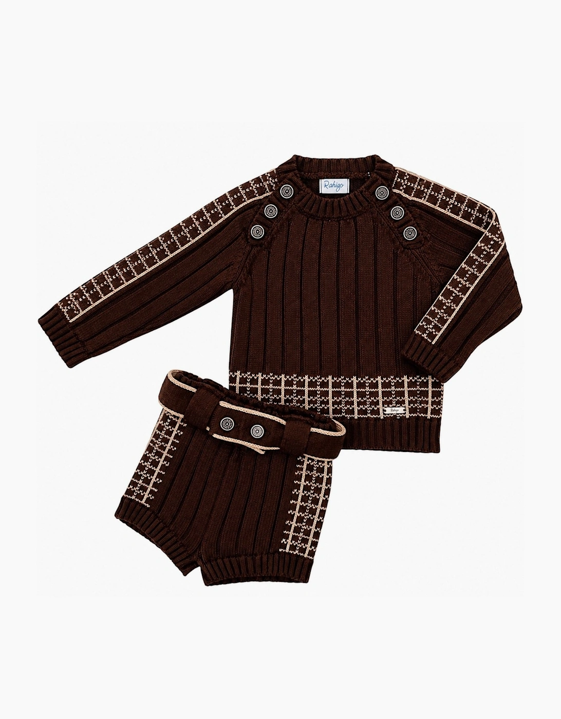 Boys Brown and Camel Short Set