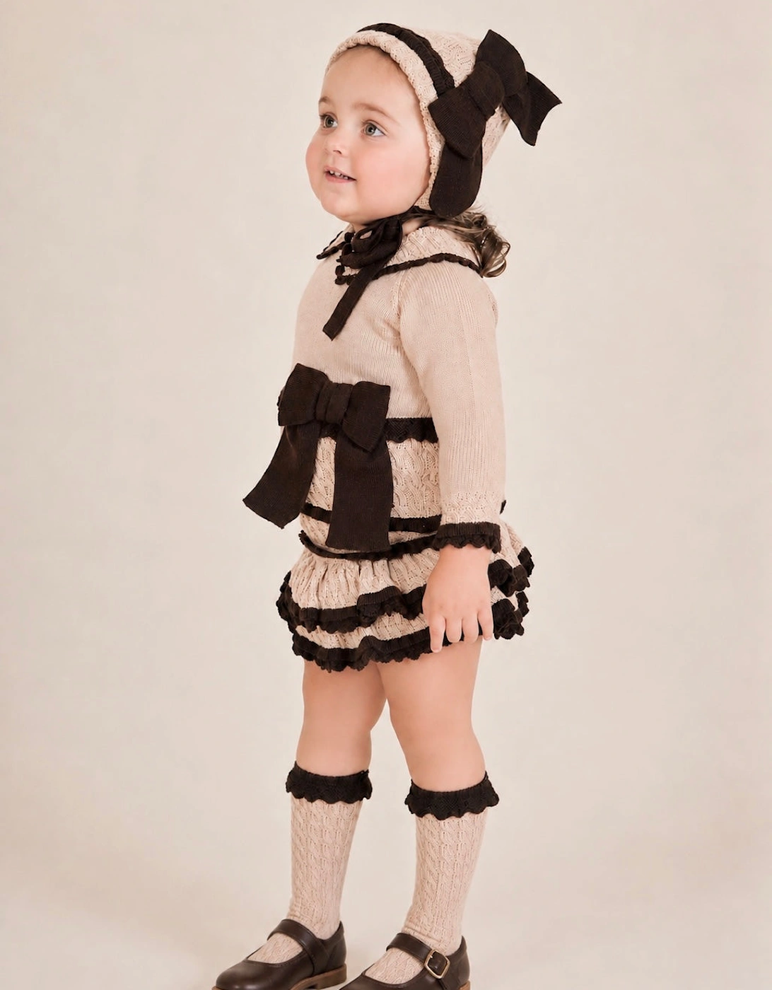 Girls Camel and Brown Socks