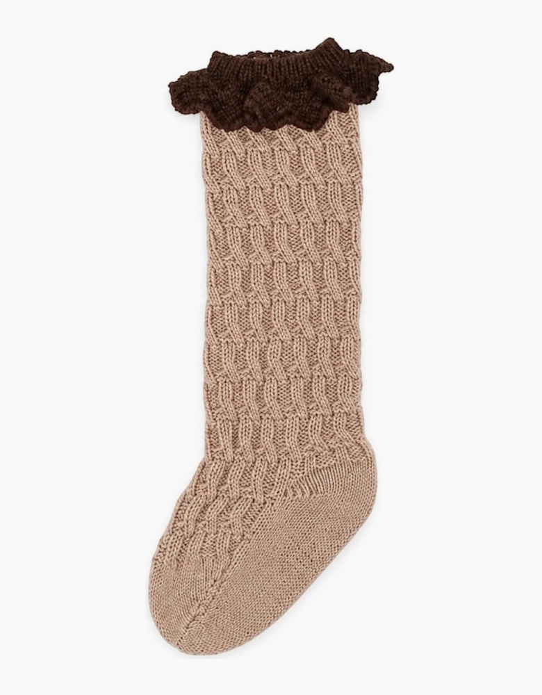 Girls Camel and Brown Socks