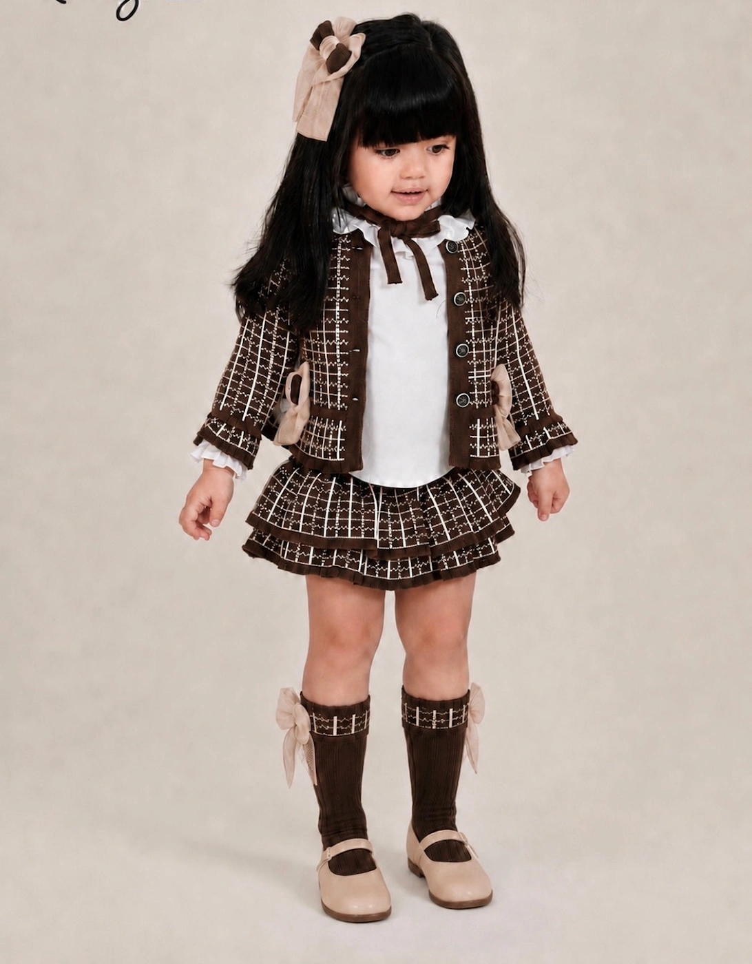 Girls Brown and Camel Jam Pant Set