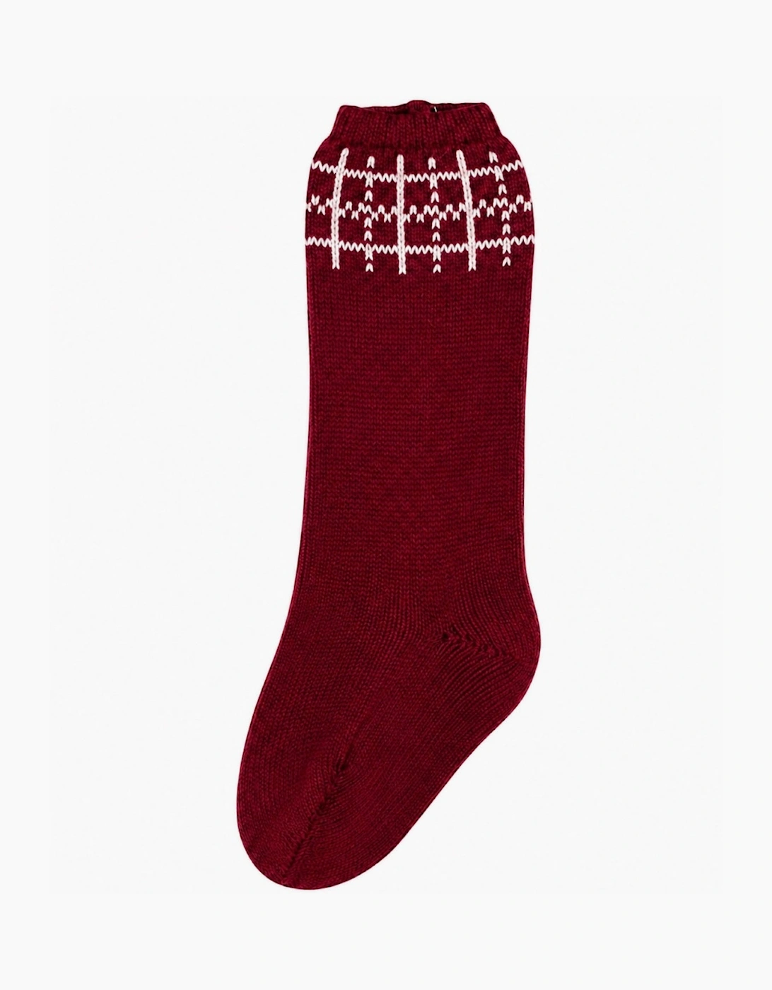 Boys Dark Red and Ivory Socks