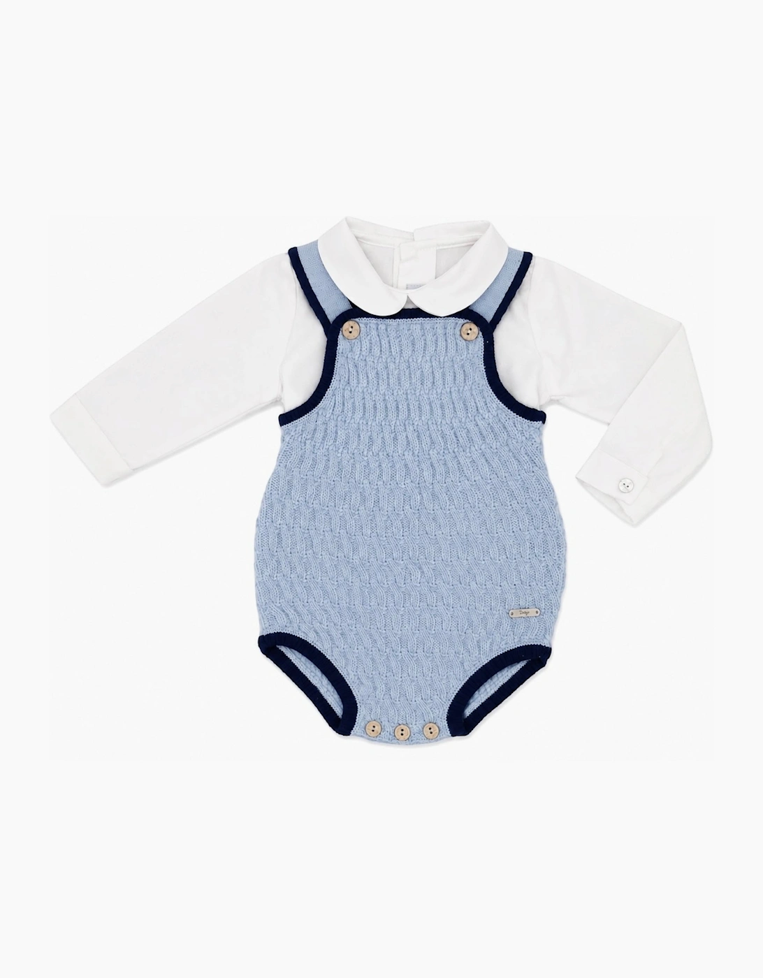 Boys Pale Blue and Navy Romper