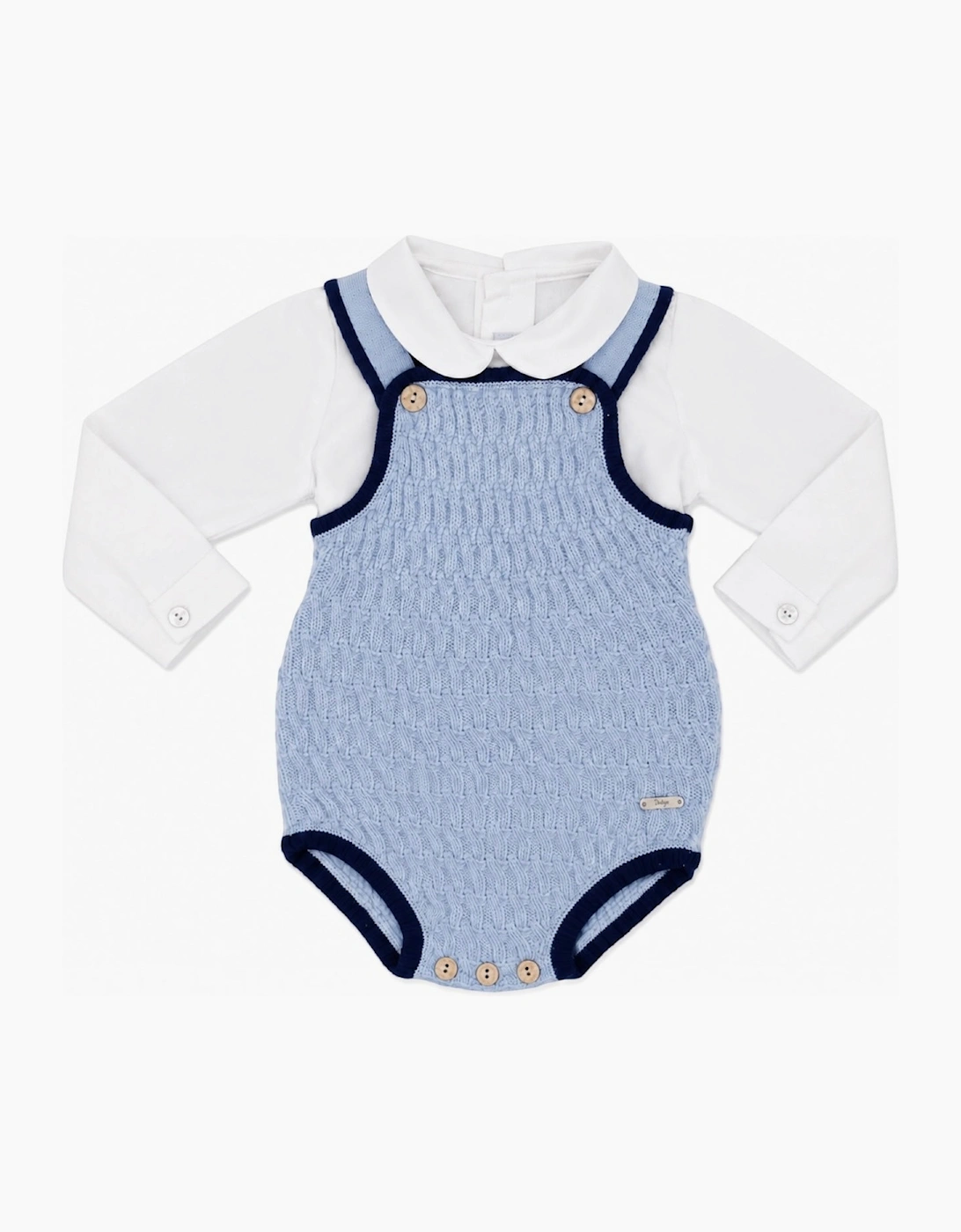 Boys Pale Blue and Navy Romper