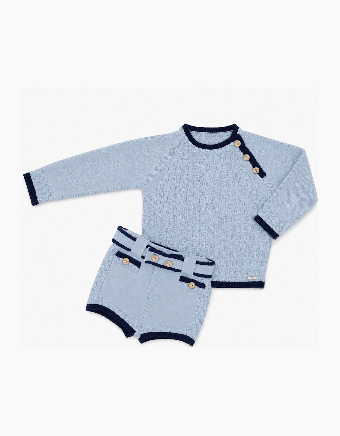 Boys Pale Blue and Navy Short Set