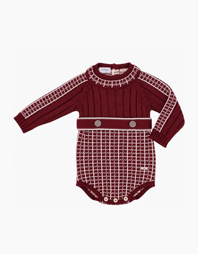 Boys Dark Red and Ivory Romper