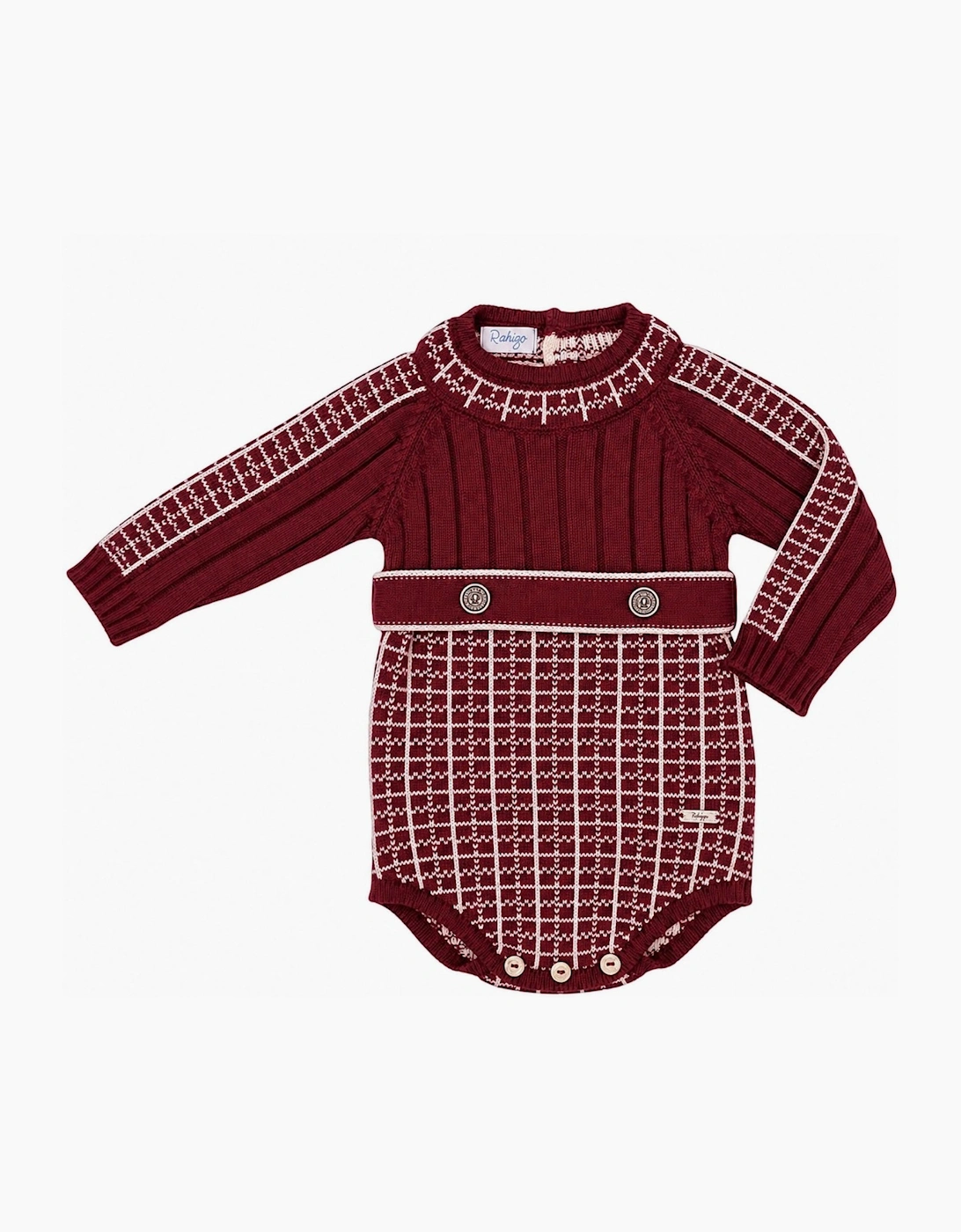 Boys Dark Red and Ivory Romper