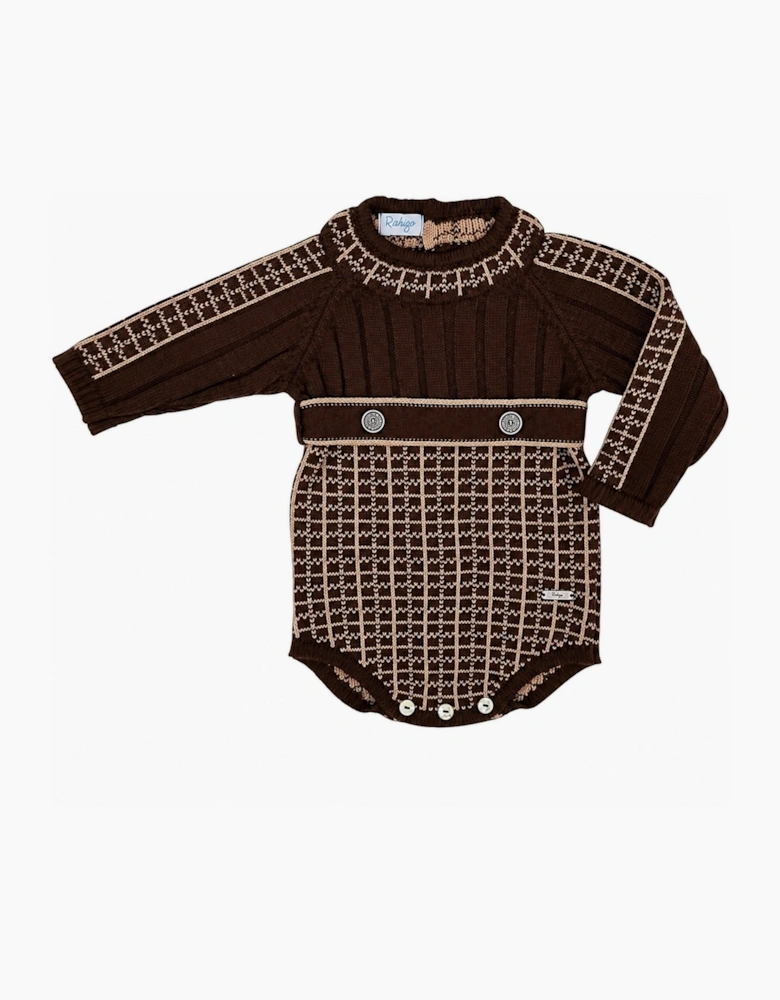 Boys Brown and Camel Romper