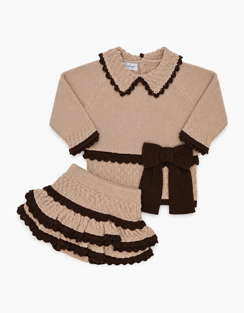 Girls Camel and Brown Jam Pant Set