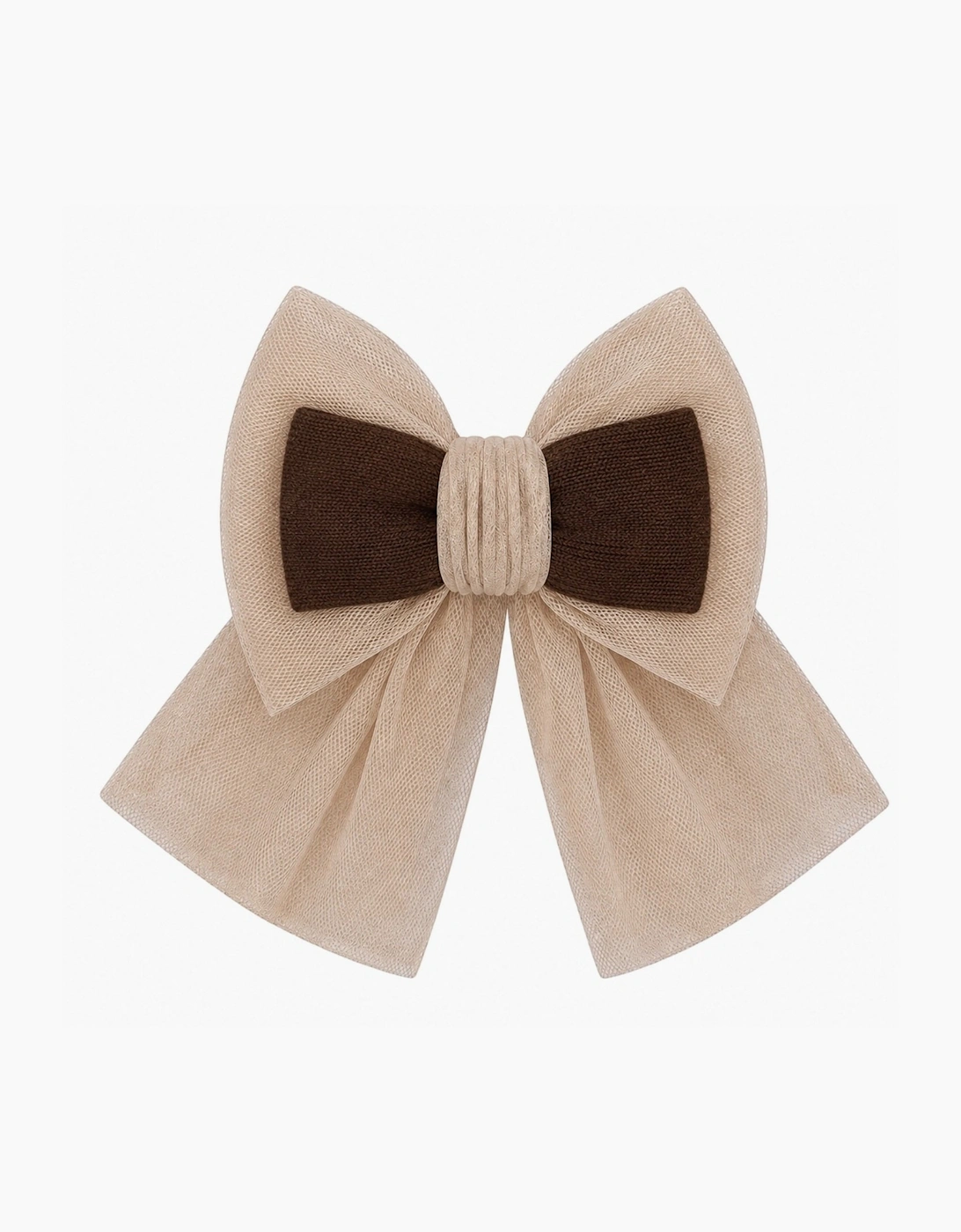 Girls Brown and Camel Hair Bow Clip