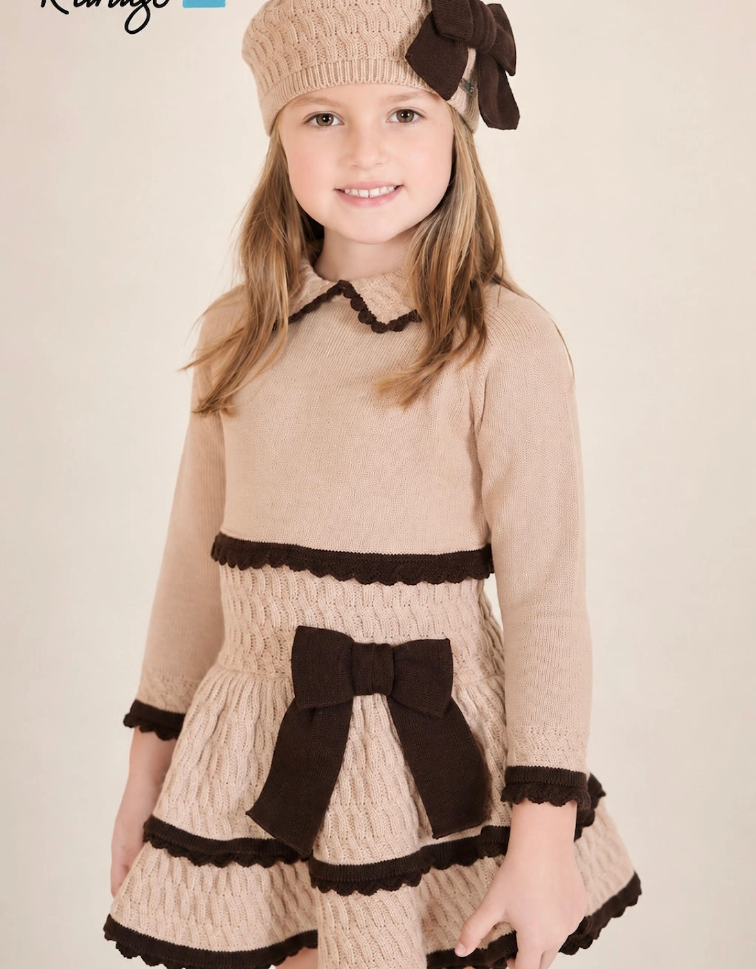 Girls Camel and Brown Hat