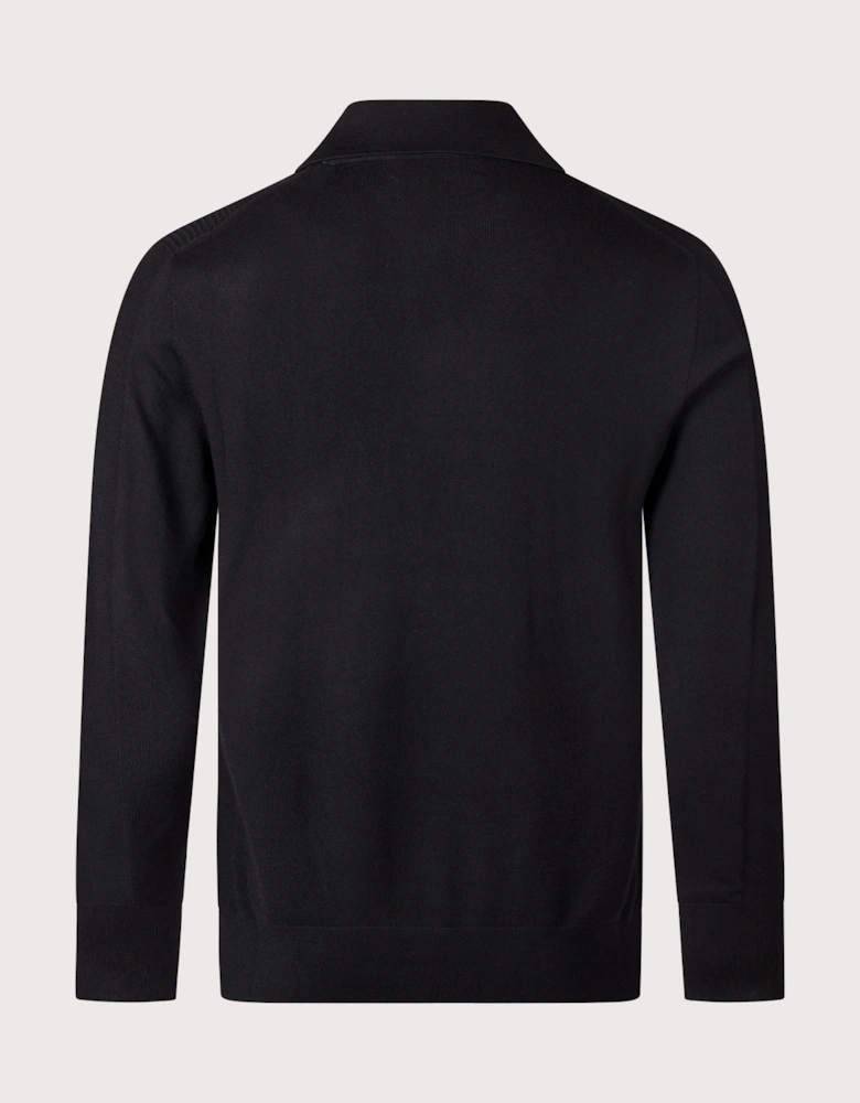 Regular Fit Long Sleeve Colden Knitted Polo Shirt
