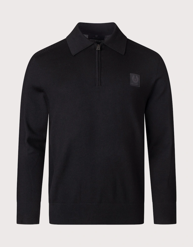 Regular Fit Long Sleeve Colden Knitted Polo Shirt
