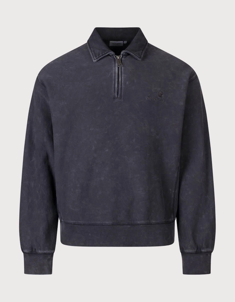 Boxy Loose Fit Lambert Polo Neck Sweatshirt