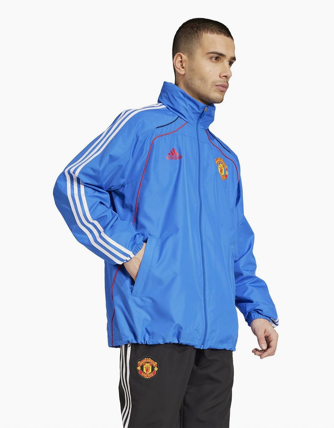 MUFC Hooded Neck Rain Jacket with Chest Pocket