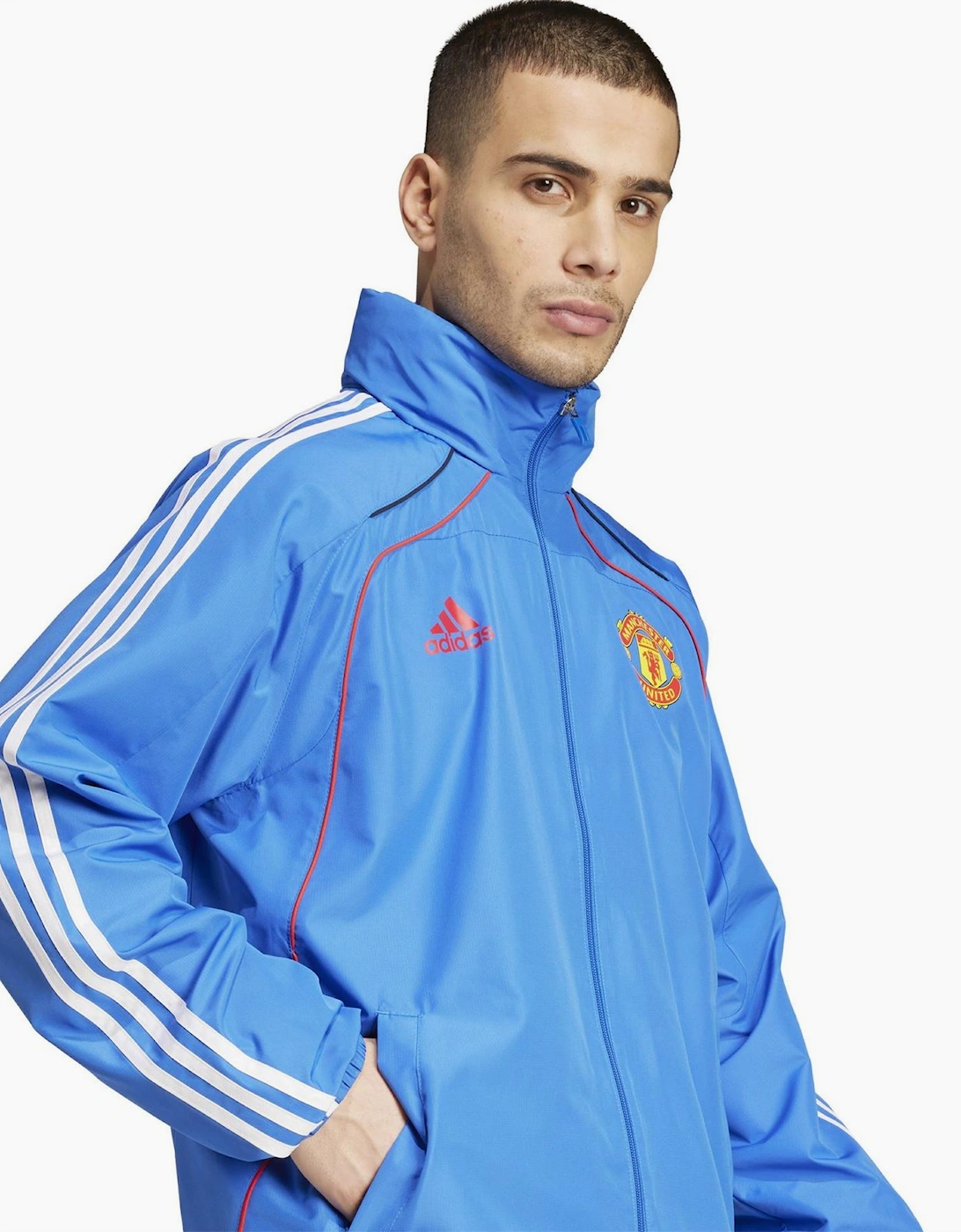MUFC Hooded Neck Rain Jacket with Chest Pocket