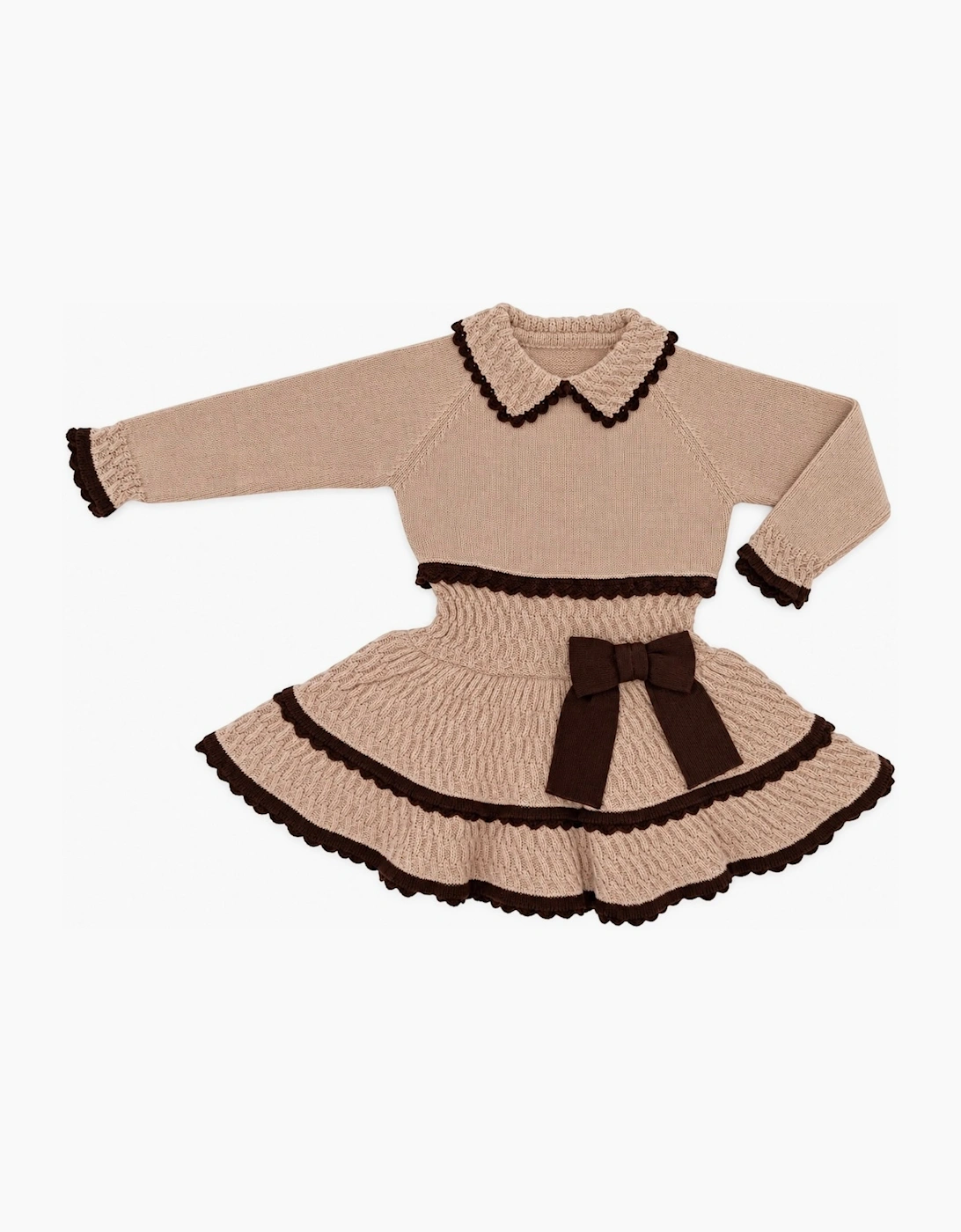 Girls Camel and Brown Dress