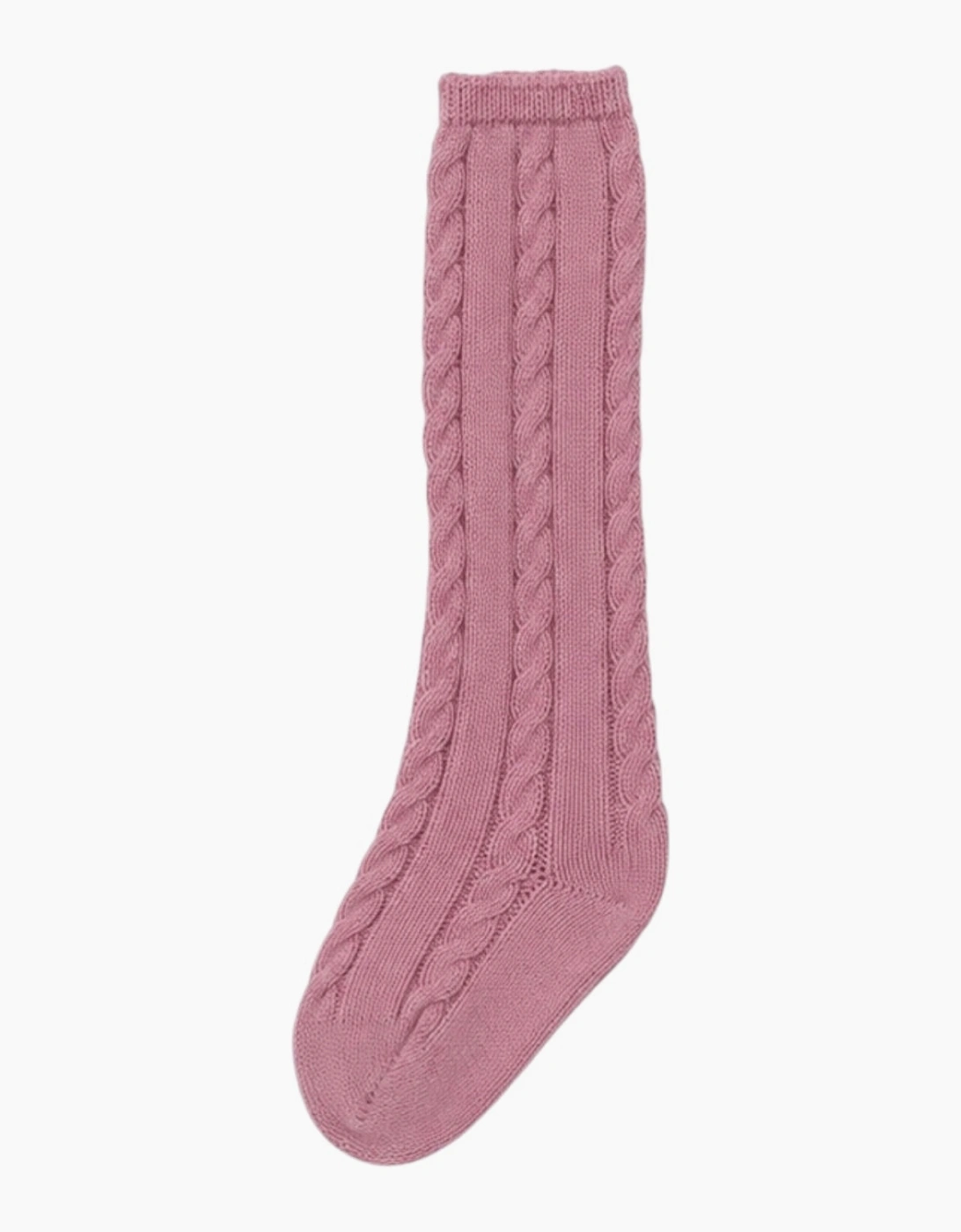 Girls Rose Pink Cable Socks